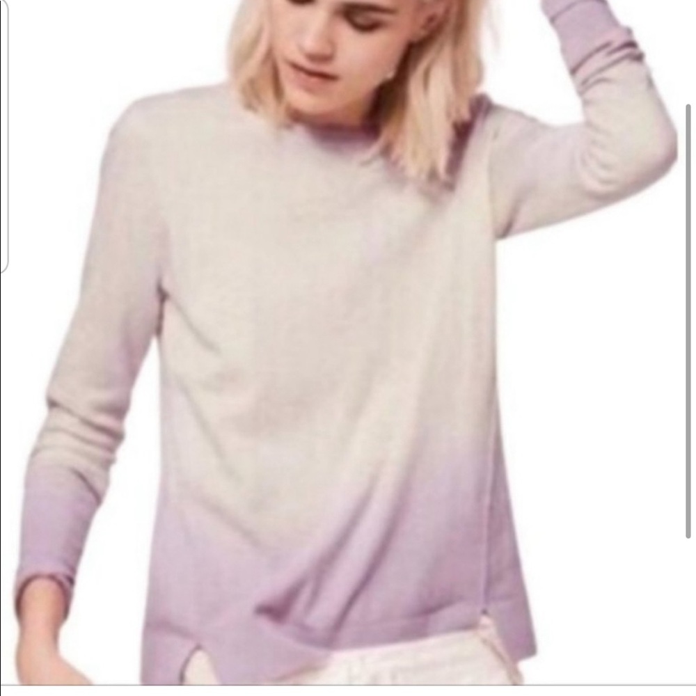 Lou & Grey Purple Cream Ombre Cotton Sweater Medium